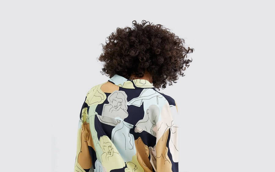 Abstract Print Cotton Blouse - Image 3